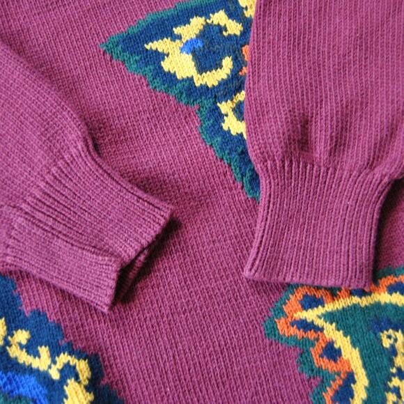 Perry Ellis America Sweater Vintage Maroon Small - Picture 3 of 5